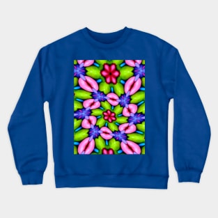 Cute Pink Flower Pattern Crewneck Sweatshirt